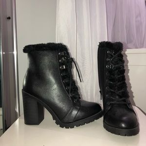 Express Lace up Faux Fur Boots